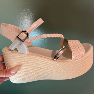 Elegant Cream Wedge Sandals